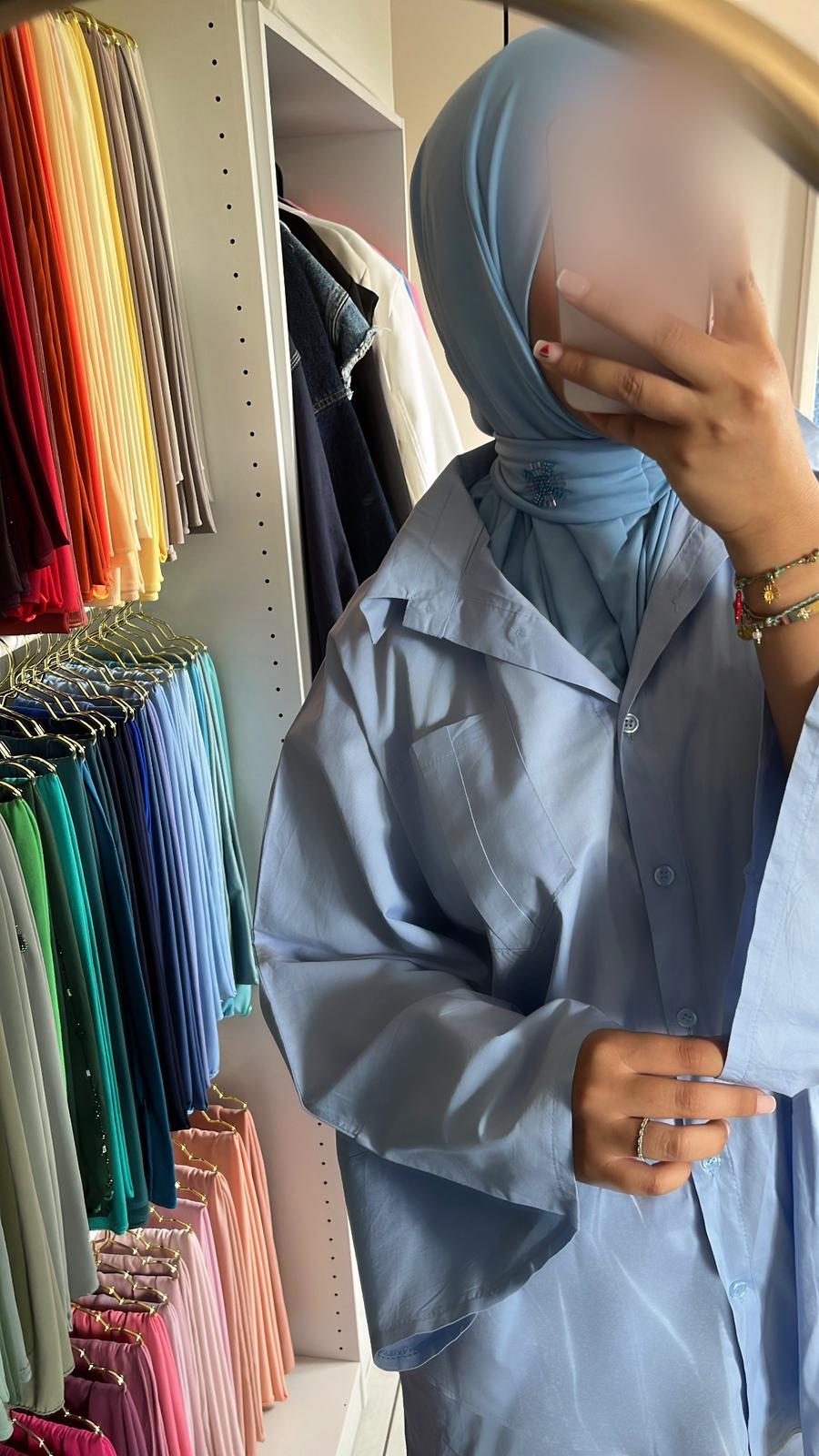 Cagoule Fleurie - Bleu Clair