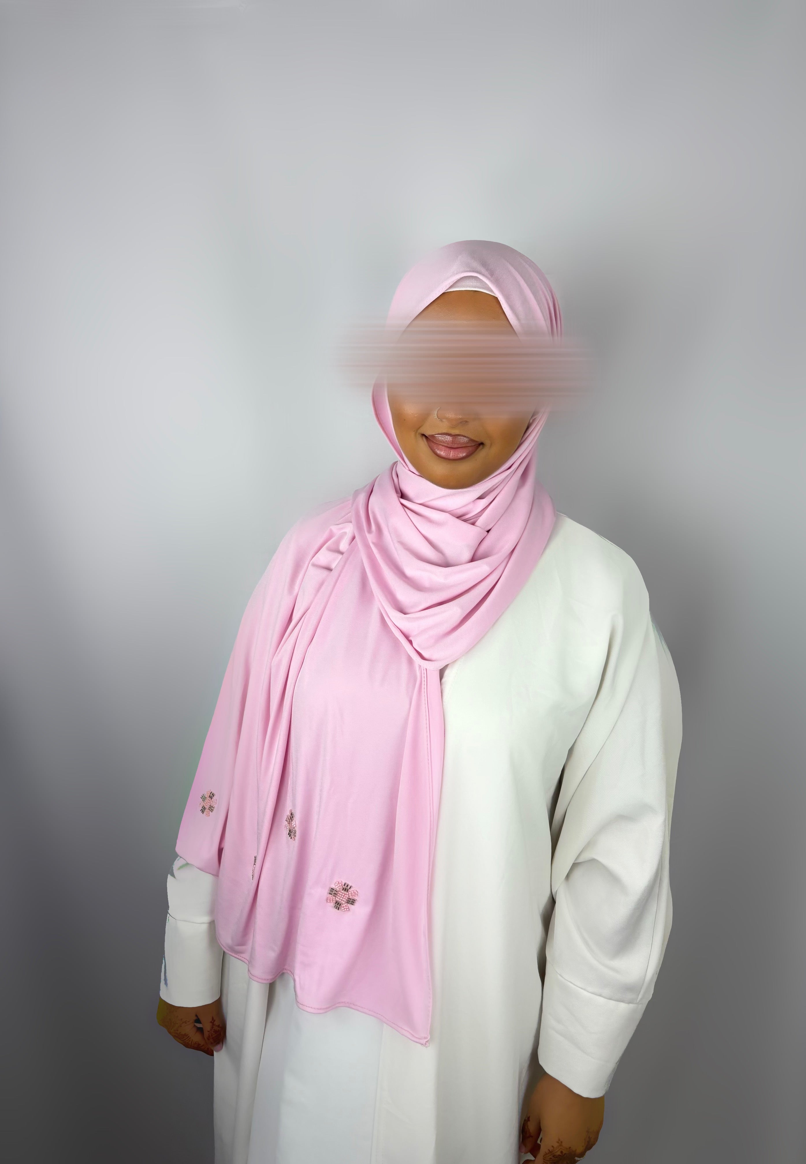 Voile Modèle Fleuri  Jersey Premium -  Rose Barbie