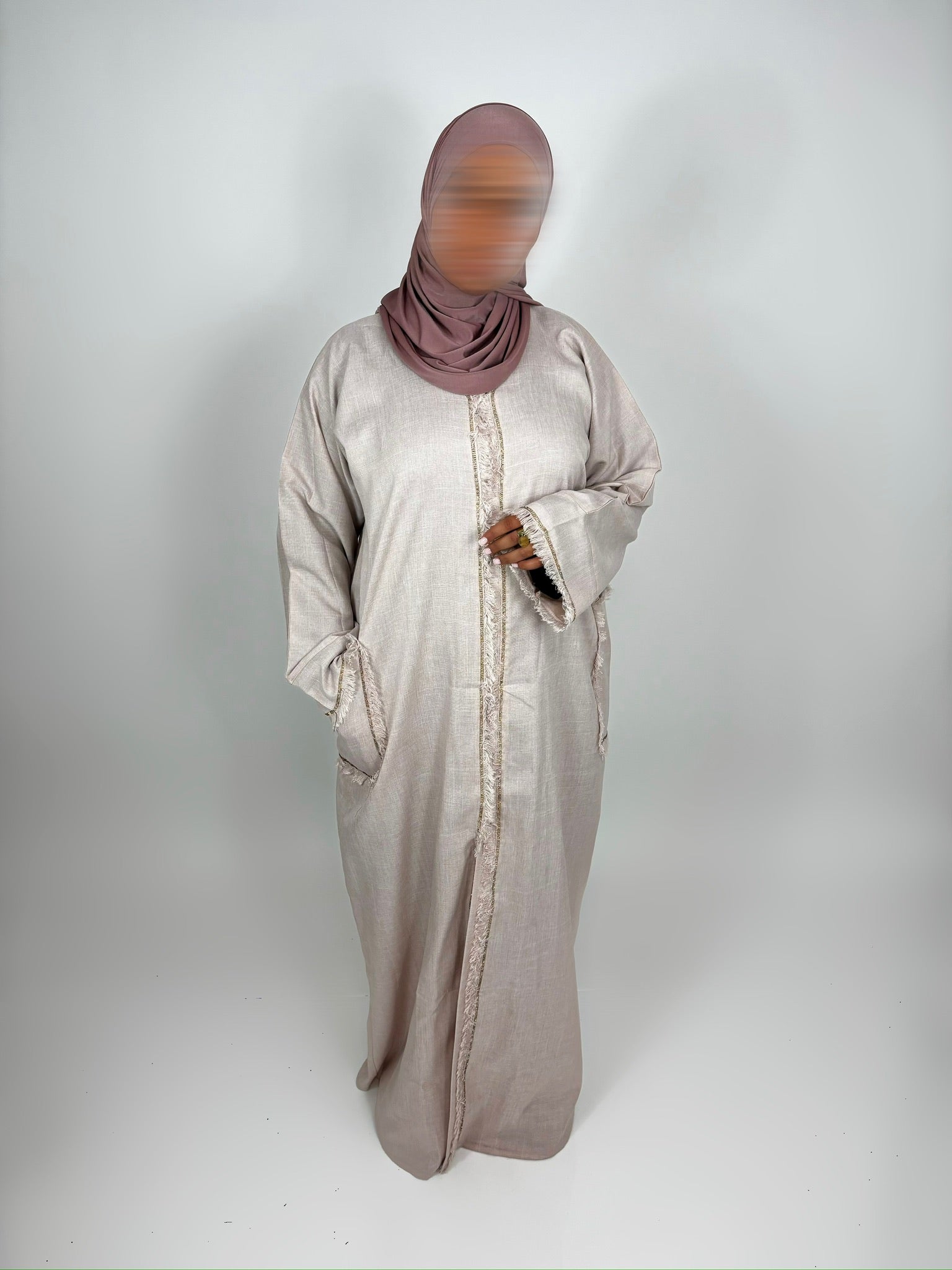 Abaya Samah | Made in UAE - Rose clair