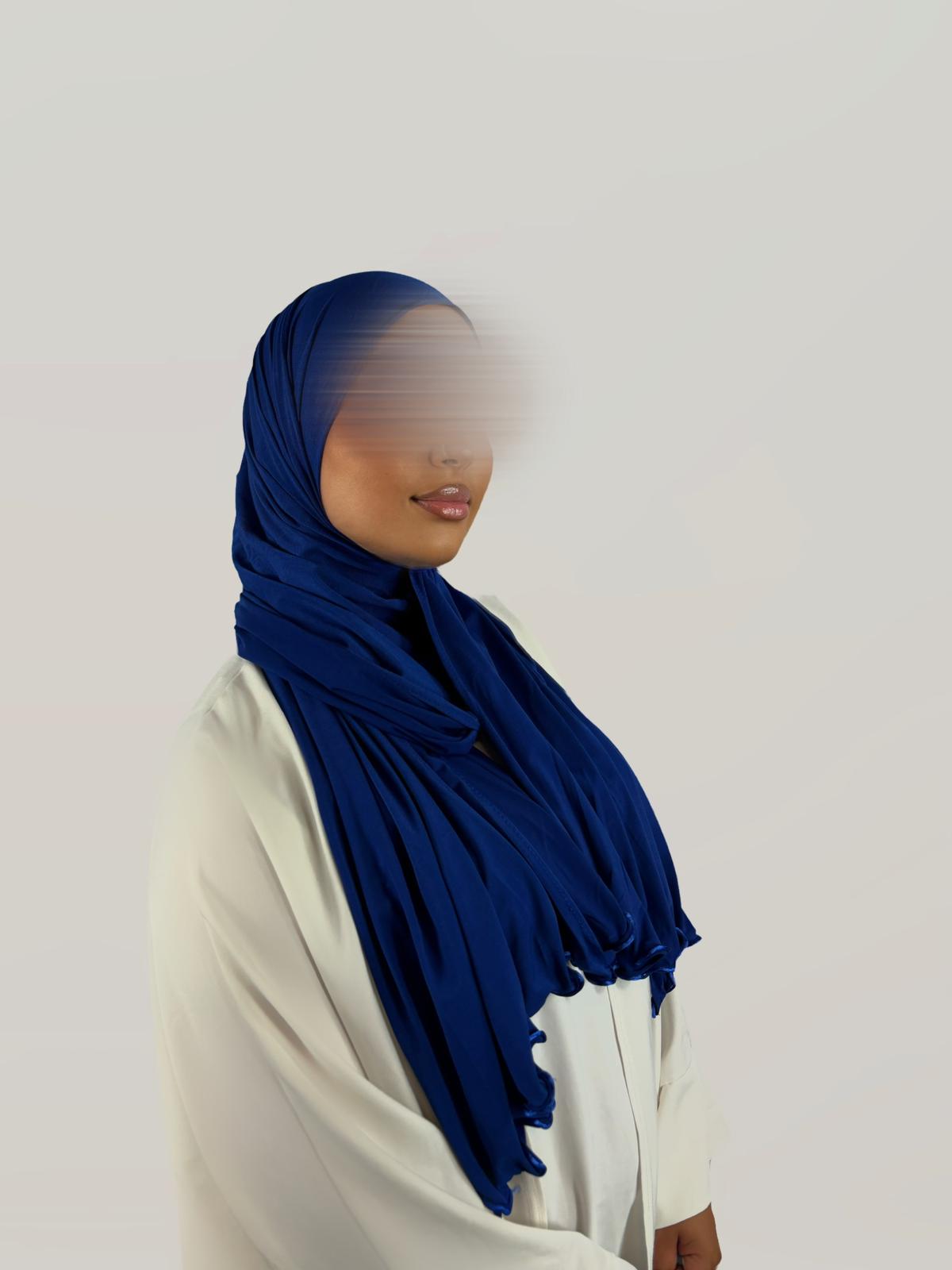 Voile Jersey Premium à Froufrous – Bleu Roi