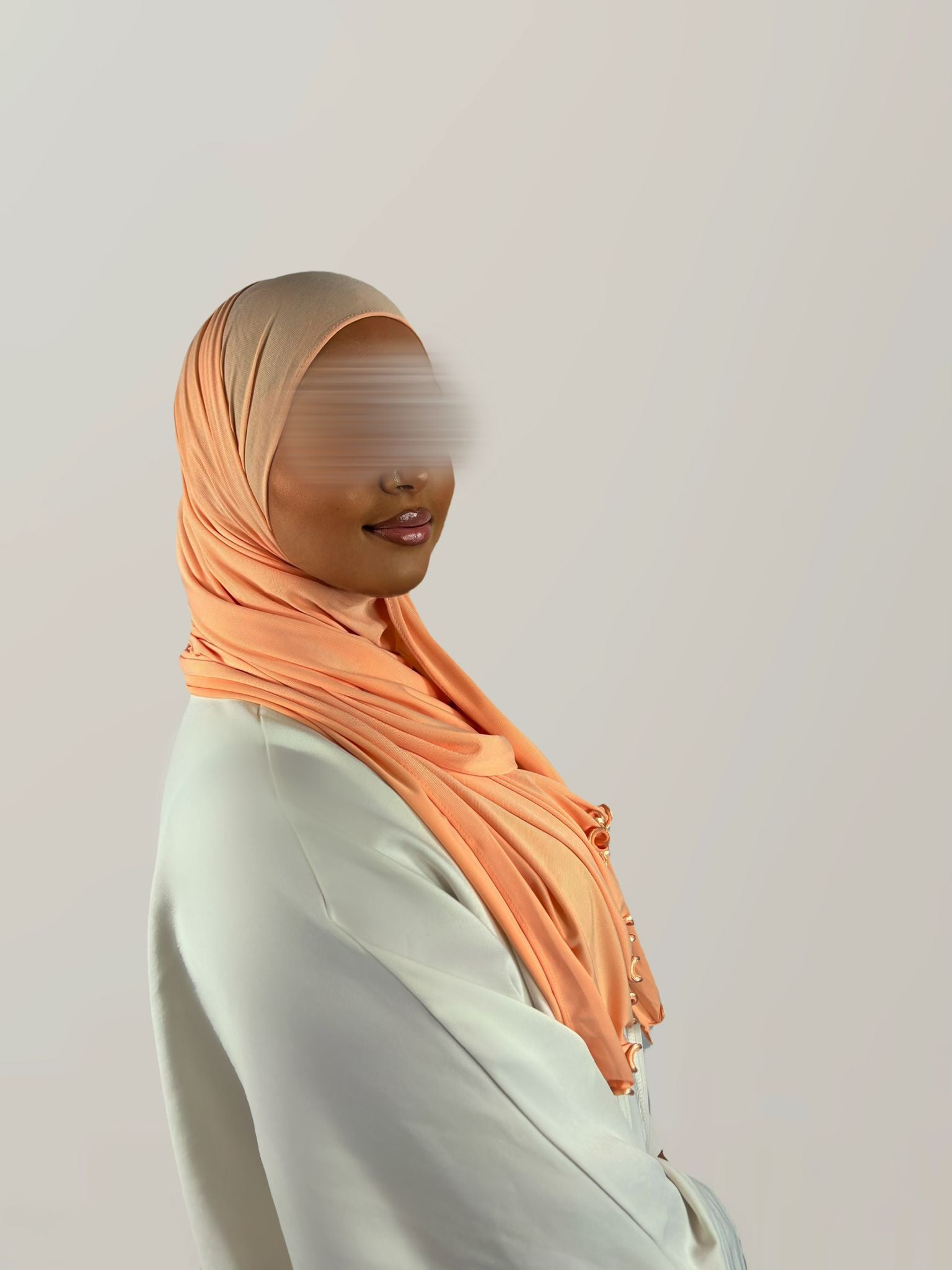 Voile Jersey Premium à Froufrous – Pêche