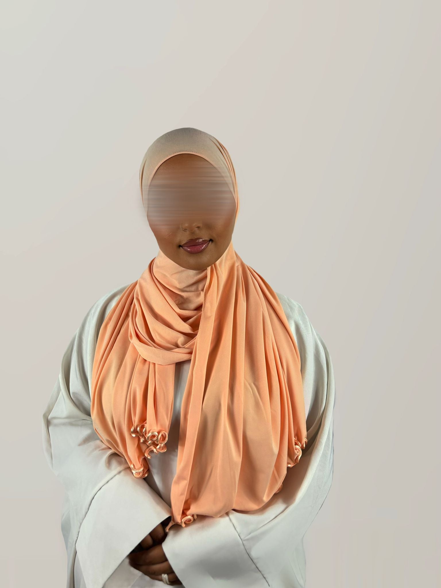 Voile Jersey Premium à Froufrous – Pêche