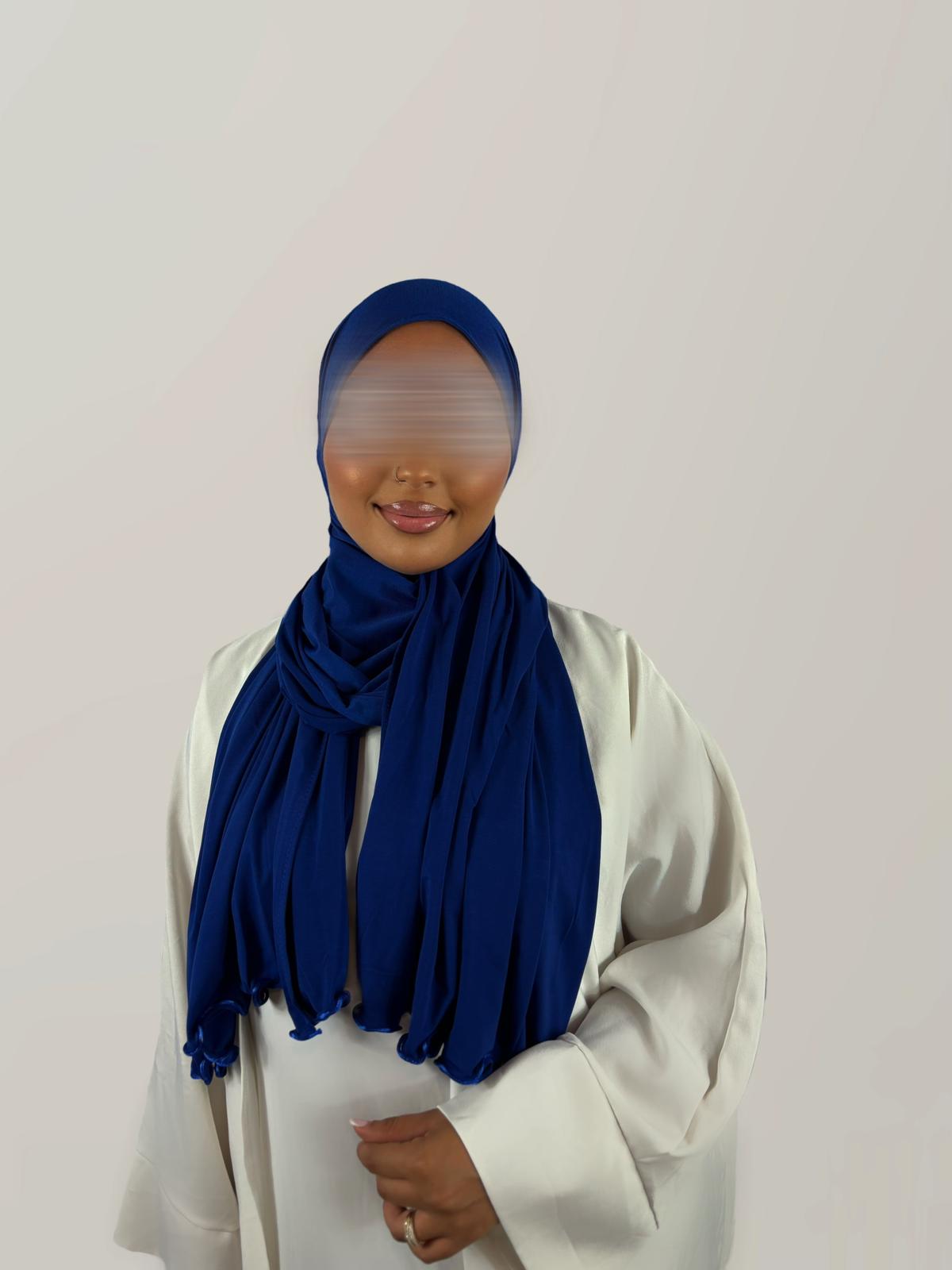Voile Jersey Premium à Froufrous – Bleu Roi