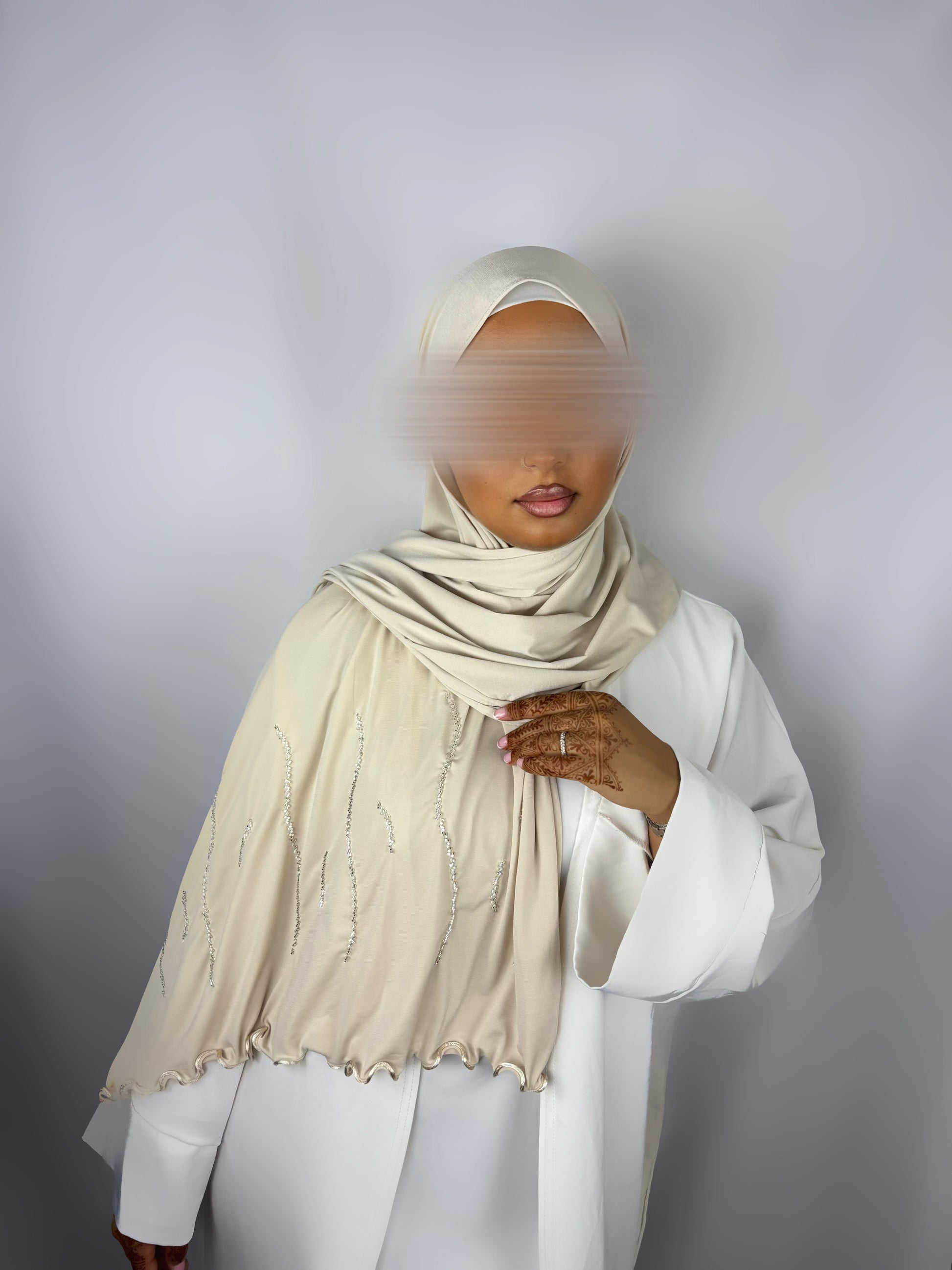 Voile éclat brodé - Beige