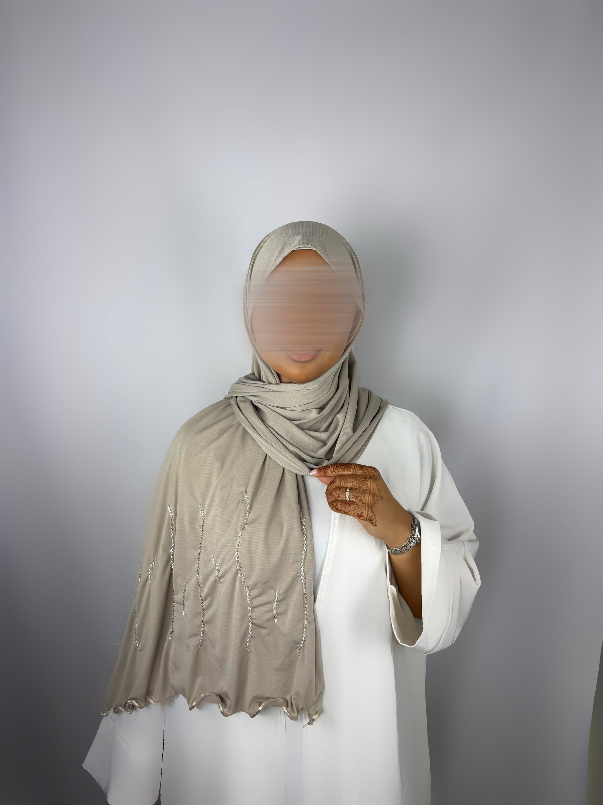 Voile éclat brodé - Mocha