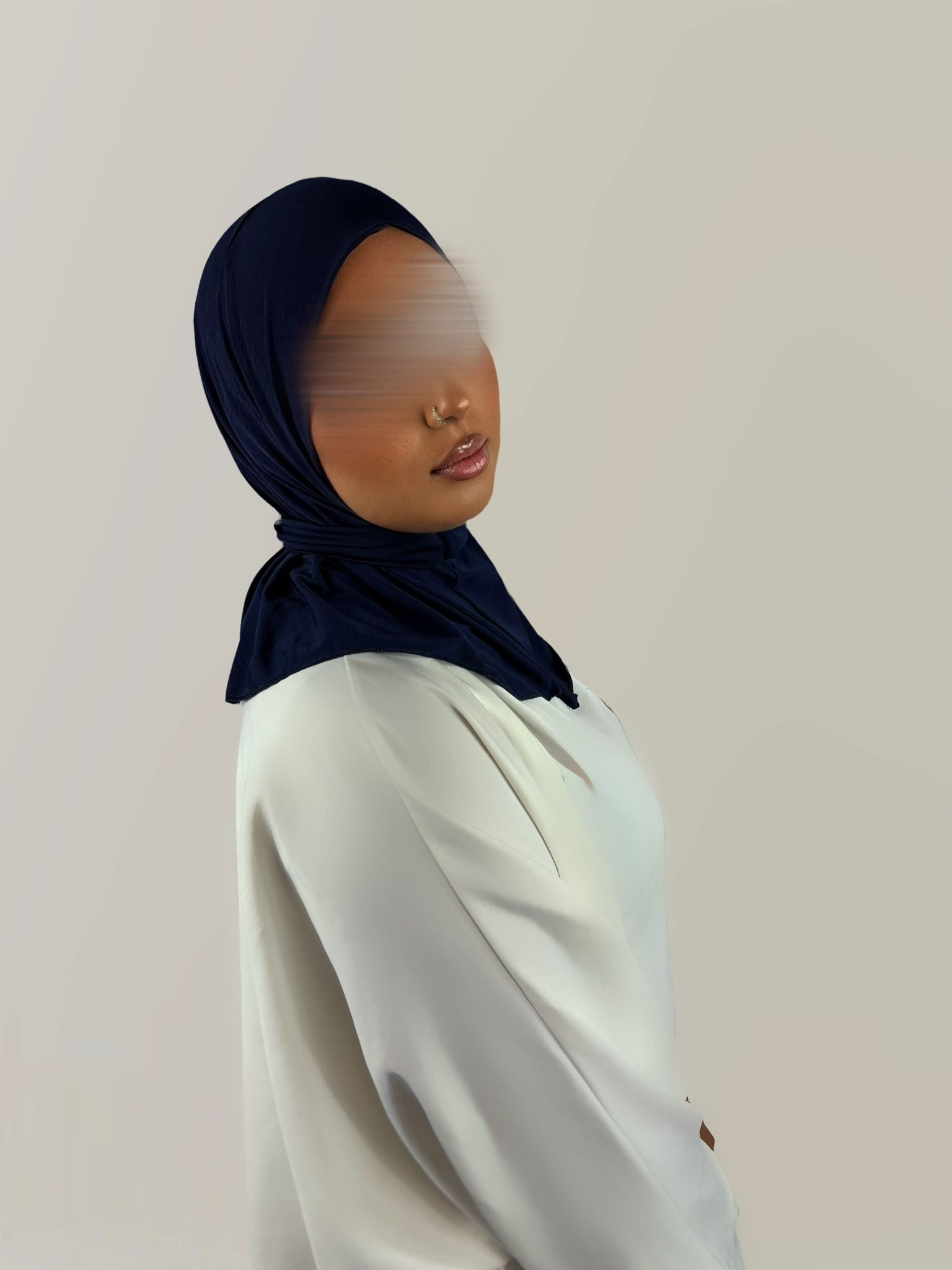 Voile Jersey Premium à Clips – Bleu Marine